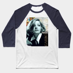 Greta Garbo Collage Portrait Baseball T-Shirt